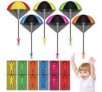 TranRantic 12 Pcs Parachute Toys for Kids, Hand Throwing Toy Soldiers, Best Outdoor Flying Toys for Boys and Girls Gifts, Six Colors, For Playtime Fun and Outdoor Games