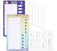 TranRantic 2PCS Chores Chart for Kids, Reusable Memo Checklist Boards | Bedtime & Morning Routine Chart, Detachable To Do List Board, Daily Schedule Behavior Charts for Home School Tasks Tracking