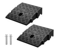 TranRantic 2PCS Kerb Ramps, 25×27×7cm Wheelchair Ramps, Threshold Ramps for Doorways, Portable Curb Ramps for Mobility Scooters, Car Vehicle, Driveway, with Expansion Bolts and Reflective Stickers
