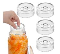 TranRantic 4 Pack Fermentation Weights, 7cm Glass Fermenting Weights for Wide Mouth Fermentation Jar, Easy Grip Glass Fermentation Stone to Remove Excess Brine for Fermenting Sauerkraut Pickles Kimchi