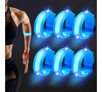 TranRantic 6 Pcs LED Light Up Armbands, Reflective Wristbands with Flashing Lights, Running Safety Lights for Night Runners Jogging Dog Walking, Glow in The Dark Bracelets for Party(Blue)