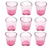 TranRantic 9 Pcs Heart Shot Glasses Set, 1.5 oz/45ml Drinking Glasses for Whiskey Tequila Vodka and Liquors, Novelty Shot Glasses with Heavy Base for Party, Wedding and Bar(Pink)