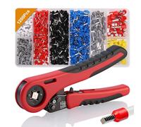 TranRantic Ferrule Crimping Tool Set, 0.25-10 mm² (AWG 28-7) Crimper Plier Set with 1200pcs Terminal Connector Sleeves, Self-Adjsutable Ratcheting Wire Crimping Tool for Industrial Electrical Work