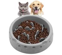 TranRantic Slow Feeder Dog Bowl, Slow Eating Dog Bowl with Non-Slip Suction Base and Spiral Maze Design, Silicone Safe Pet Bowl for Pet Cat & Dogs Healthy Eating Digestion and Reduce Bloating (Gray)