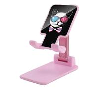 Trans Cat with Glasses Trendy Foldable Cell Phone Holder Universal Adjustable Portable Stand for Travel