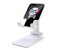 Trans Cat with Glasses Trendy Foldable Cell Phone Holder Universal Adjustable Portable Stand for Travel