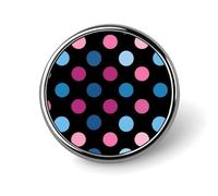 Trans Color Polka Dots Round Brooch Pin Lapel Pins Tie Suit Dress Accessories for Men Women Wedding Birthday