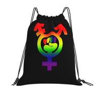 Trans Feminist Symbol Pride Flag Lgbt Unisex String Backpack Portable Swimming Bag Durable Gym Sack For Gym Hiking Climbing