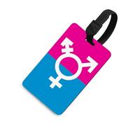 Trans Flag Funny Luggage Tags for Suitcases Colorful Name ID Card Labels Travel Accessory
