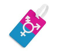 Trans Flag Funny Luggage Tags for Suitcases Colorful Name ID Card Labels Travel Accessory