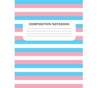 Trans Flag Notebook, Pride Notebook For Adults, Kids, School, Journals, 200 page, 8.5x11, College Ruled