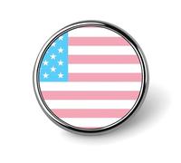 Trans Flag of U.S. Round Brooch Pin Lapel Pins Tie Suit Dress Accessories Wedding Birthday for Men Women
