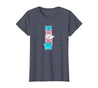 Trans Flag Pig Design for Proud Trans People T-Shirt, Women, Heather Blue, X-Large