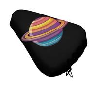 Trans Flag Saturn Human Rights LGBTQ Bike Seat Cover with Drawstring Bicycle Saddle Cover for Outdoor & Indoor