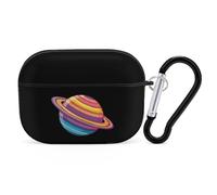 Trans Flag Saturn Human Rights LGBTQ Headphone Case Compatible with AirPods Pro PC Shell Carrying Case with Keychain Black-style