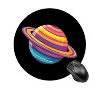 Trans Flag Saturn Human Rights LGBTQ Mouse Pad Round Mouse Mat Non-Slip Mousepad for Home Office