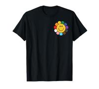 Trans LGBTQ Subtle Pride Ally Retro Smile Face Daisy Flower T-Shirt