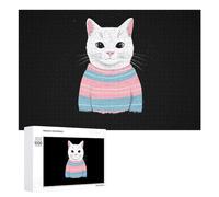 Trans LGBTQ Transsexual Cat Funny Jigsaw Puzzles Wooden Picture Puzzle for Adults Home Decors Gift