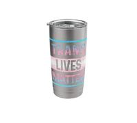 Trans Lives Matter Transgender Pride Flag LGBTQ Queer Trans Stainless Steel Insulated Tumbler
