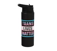 Trans Lives Matter Transgender Pride Flag LGBTQ Queer Trans Stainless Steel Insulated Water Bottle