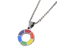 Trans Necklace For Unisex, Round Pendant Necklace Rainbow Gay Lesbian Gay Pride Flags, Bisexual Necklace, Transgender Necklace, Double Venus Necklace Holiday