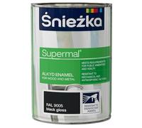 TRANS - PAL All-Purpose Oil-Based Enamel Paint for Wood & Metal - 0.8L - Durable, Weather-Resistant, Vibrant Colors - Indoor & Outdoor Use - Variety of Colours (BLACK GLOSS)
