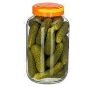 TRANS - PAL Glass Pickling Jar with Airtight Lid, 3L Capacity, for Cucumber Preserves and Fermentation