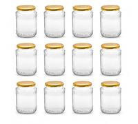 TRANS - PAL Glass Preserving Jars with Gold Lids, 720ml, Clear, Pack of 12