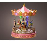 TRANS-PAL LED Spinning Christmas Musical Carousel, 18.2 x 23.5cm, Animated, Decorative Musical Fairground Festive Decorative LED Carousel