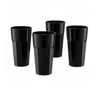 TRANS - PAL Set of 4 Black Glasses - Stylish Modern High Glasses for Juices & Cocktails