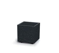 TRANS - PAL Square Planter - Concrete Effect - 28.8x28.8x29cm - Mobile Flower Pot on Wheels - Indoor & Outdoor - Black, Marengo, Anthracite (Black)