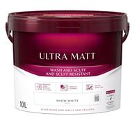 TRANS - PAL Ultra Matt Emulsion Paint, 10L, Deep Matte White, Anti-Reflective, Washable, for Walls and Ceilings