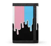 Trans Pride Color Melting Flag LGBT Trifold Wallet Front Pocket Purse Card Holder