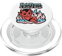 Trans Pride Devil Chibi LGBTQ+ Cute Angry Affirmation Design PopSockets PopGrip for MagSafe