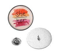 Trans Pride LGBT Brooch Pin Badge She Her Pronouns Gender Identity Enamel Pin Transgender Pride LGBT Gift (she her Pin), 1.18 inch