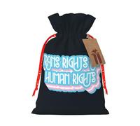 Trans Pride Trans Rights Are Human Rights Christmas Drawstring Gift Bags Reusable Xmas Presents Storage Bags Party Favorstags 4.7 * 6.9inm