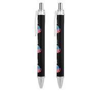 Trans Proud Cat Novelty Ballpoint Pen Printed Retractable Black Round Barrel Fine Point Pens 0.5mm 1/2/4 Pcs