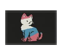 Trans Proud Cats Stylish Linen Placemats Heat Resistant Table Mats for Dining Kitchen 18" X 12"