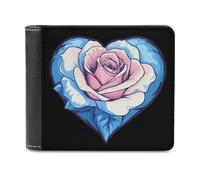Trans Proud Rose Bi-fold Men's Wallets with 6 Card Slots Slim Travel Purse Leather Money Clip