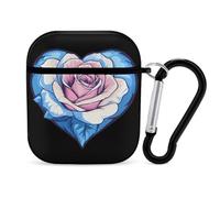 Trans Proud Rose Compatible with Airpod 1/2 Case PC Scratch-Resistant Drop-Proof Protective Cover with Keychain Black-style-20