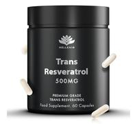 Trans Resveratrol 500mg Capsules | Pure Trans Resveratrol Supplements 500mg | Suitable for Vegans | Premium Grade | GMP Certified | Made in The UK by Hellenia