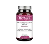 Trans Resveratrol NAD+ 686mg Complex - Quercetin Piperin Grapeseed and L-Leucine - 60 Capsules Nutralie