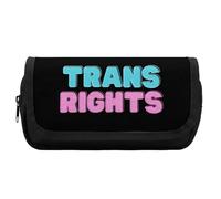 Trans Right Cute Double Pencil Case Large Capacity Portable Pen Pouch with Zippered