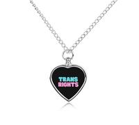 Trans Right Pet Ashes Necklace Heart Urn Necklaces for Dog Cat Cremation Jewelry Memorial Keepsake