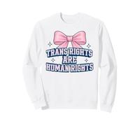 Trans Rights Are Human Preppy Coquette Bow Design Sweatshirt