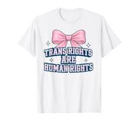 Trans Rights are Human Preppy Coquette Bow Design T-Shirt