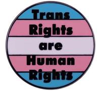 Trans Rights Are Human Rights Brooch Pin Cartoon Rainbow Lgbt Badge Lapel Pin for Denim Backpack Bags