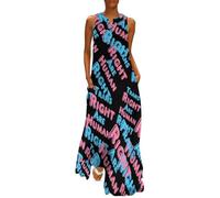 Trans Rights are Human Rights Cute Maxi Dress for Women Sleeveless Ankle Length Flowy Sundresses M