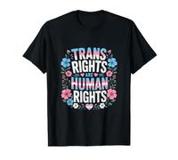 Trans Rights are Human Rights Floral LGBTQ Pride Support TEE Value Graphic T-Shirt