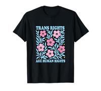 Trans Rights Are Human Rights Floral LGBTQ Pride Transgender T-Shirt